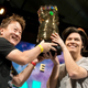 Capcom executive Yoshinori Ono crowns last year’s Marvel vs. Capcom champion, Jonathan “Cloud805" Morales (photo c/o Capcom)